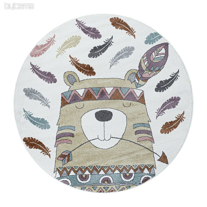 Tapis rond enfant FUNNY couleur indienne