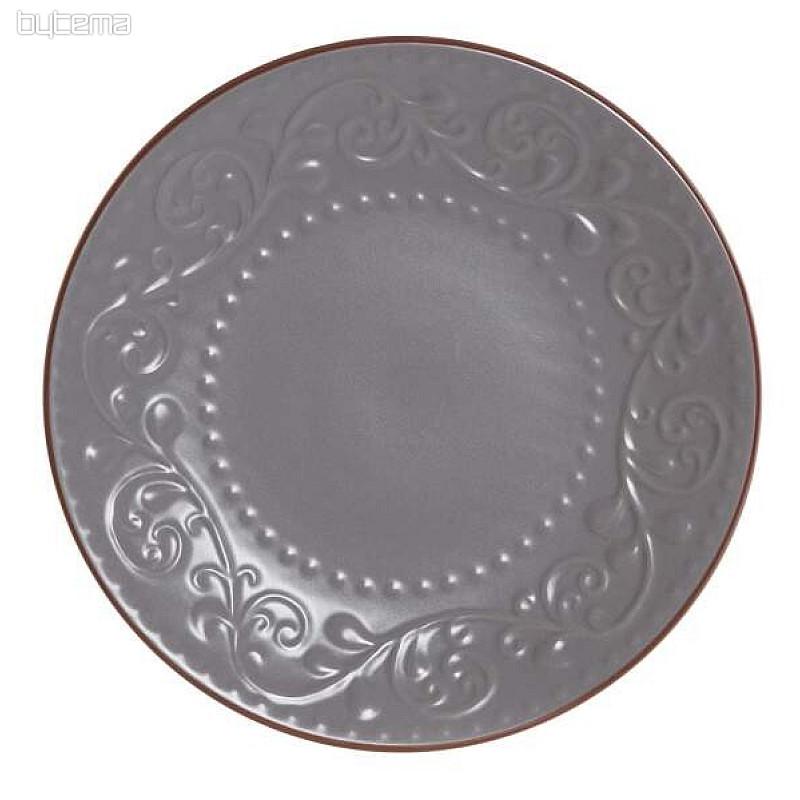 Assiette à dessert GRIS RELIEF 21x2,5cm gris