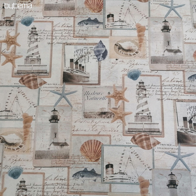 Tissu déco Carte postale Océan