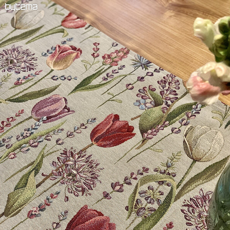 Nappe Gobelin, Foulard Printemps-tulipes