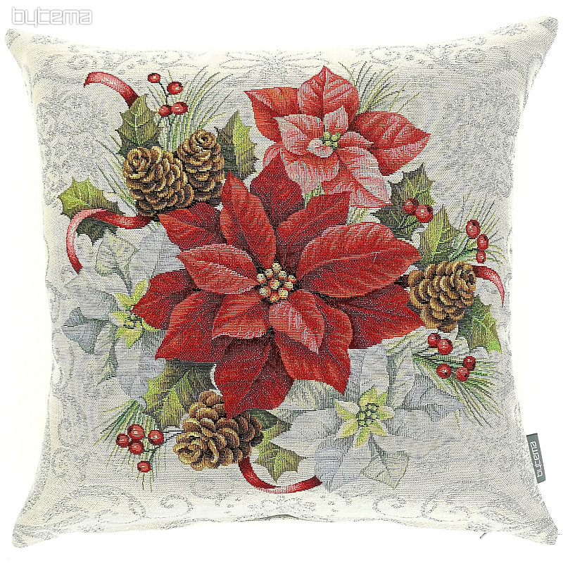 Couverture tapisserie de Noël CHRISTMAS ROSE ROUGE au milieu