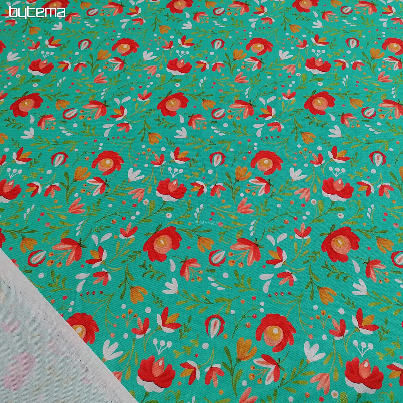 Tissu décoratif ANDALEA TURQUOISE