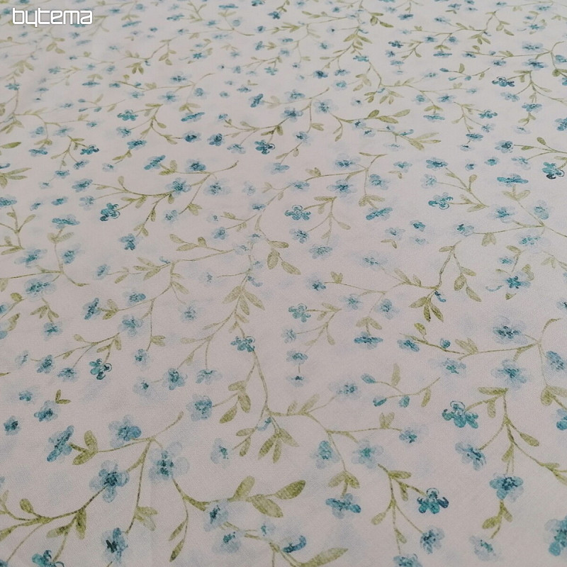 Tissu en coton bleu mini sakura