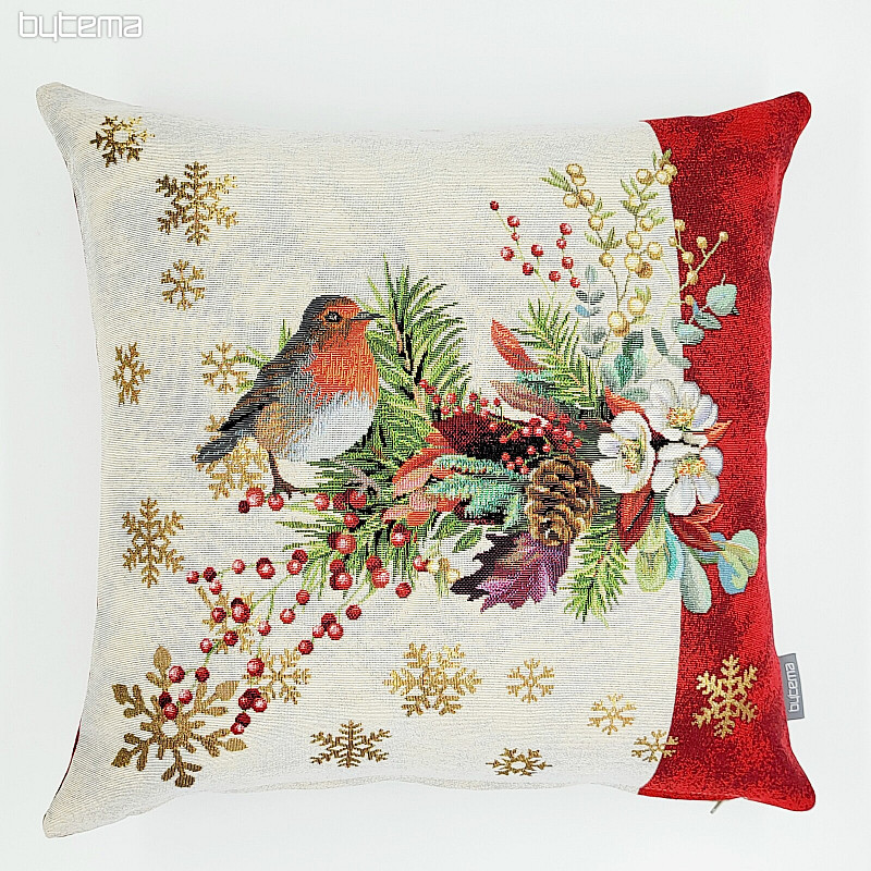 Housse de tapisserie de Noël OISEAUX AVEC UNE RAYURE rouge