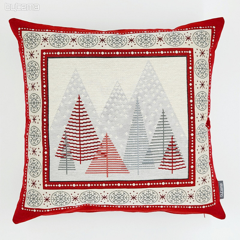 Housse tapisserie de Noël ARBRES ROUGES