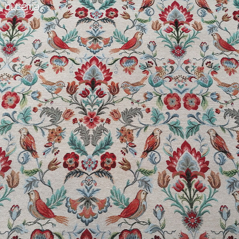 Tissu à tapisserie FREDA rouge