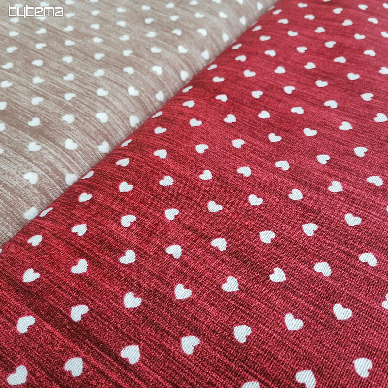 Tissu déco Naira coeur bordeaux