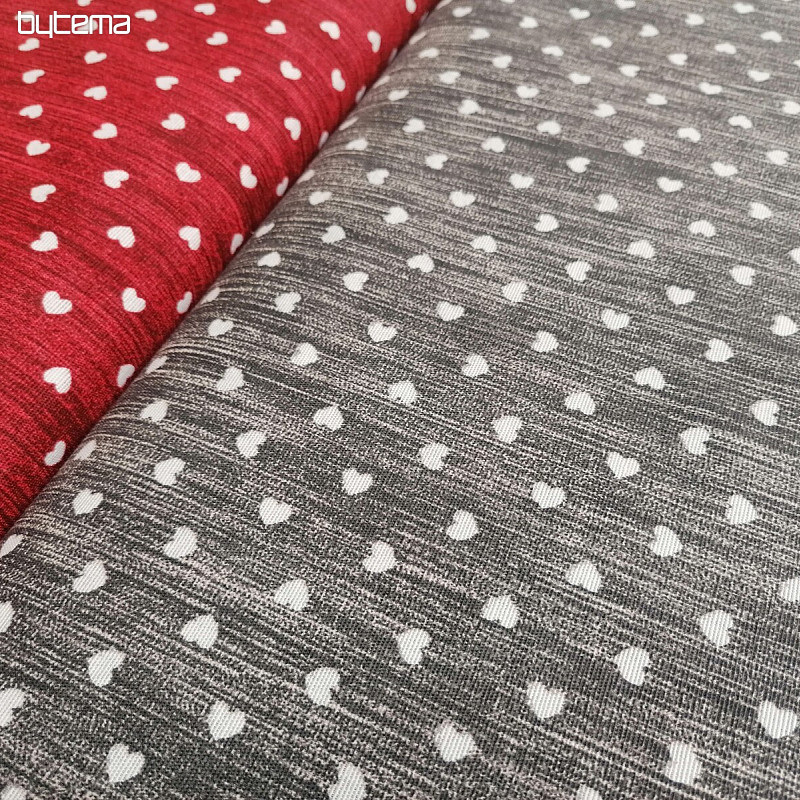 Tissu déco Naira coeurs gris foncé