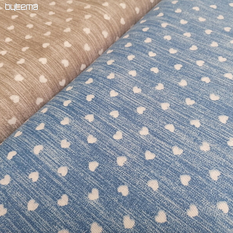 Tissu déco Naira coeurs bleu