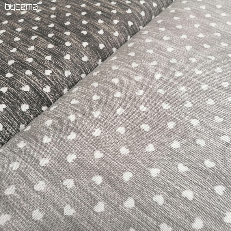 Tissu déco Naira coeurs gris