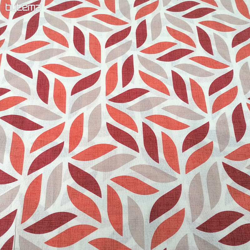 Tissu déco Coord feuilles rouges
