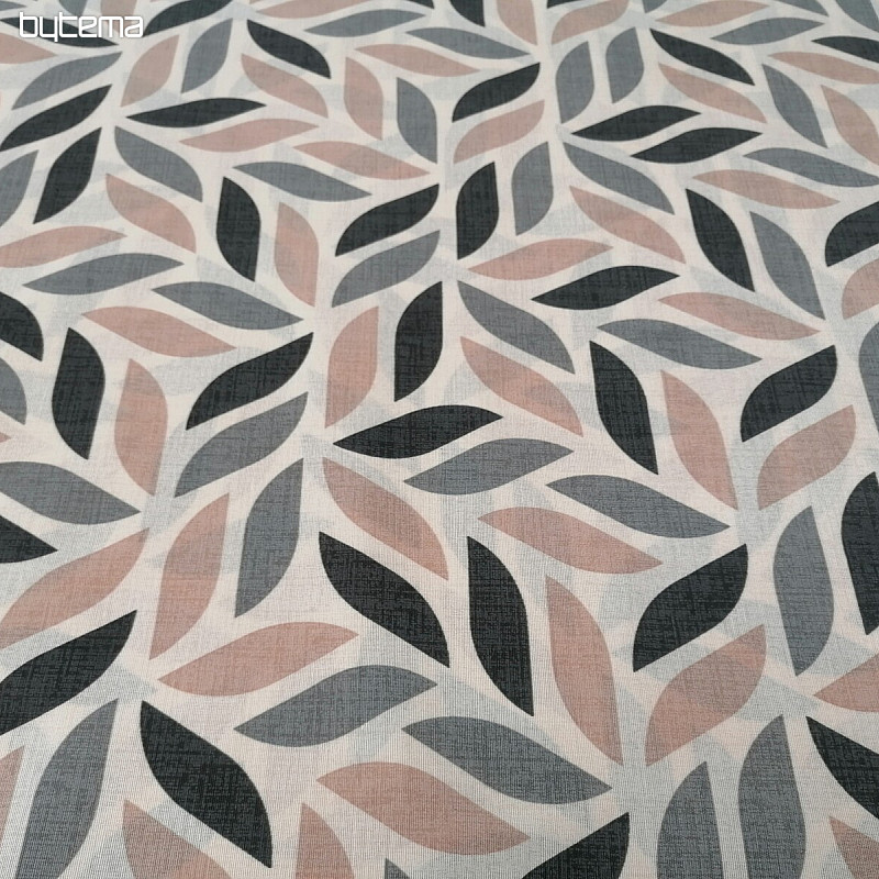 Tissu déco Coord feuilles gris