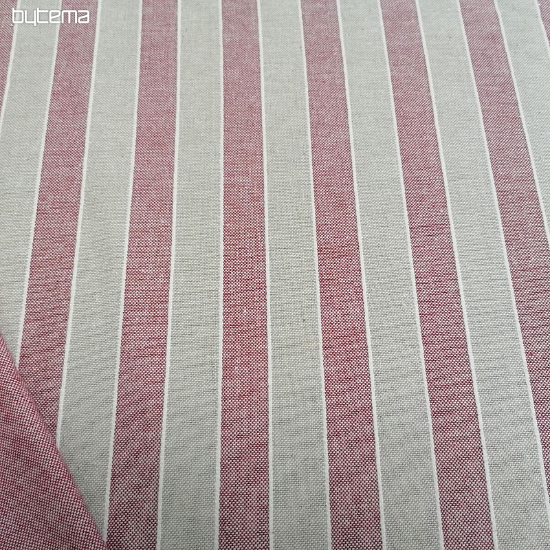 Tissu déco Rayures Trebol - bordeaux 2 cm 65
