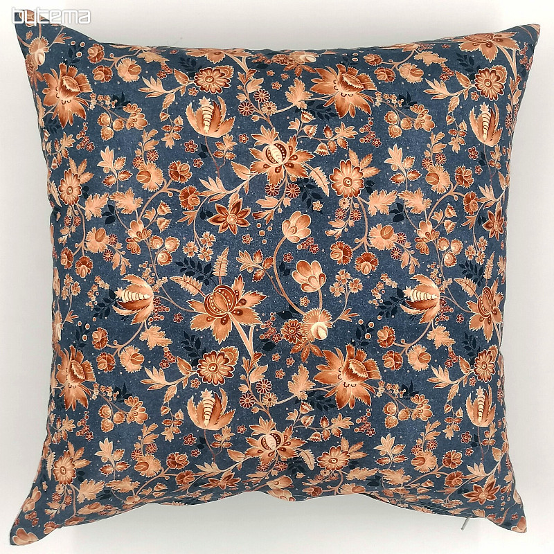 Housse décorative Varanasi Kalamkari bleu