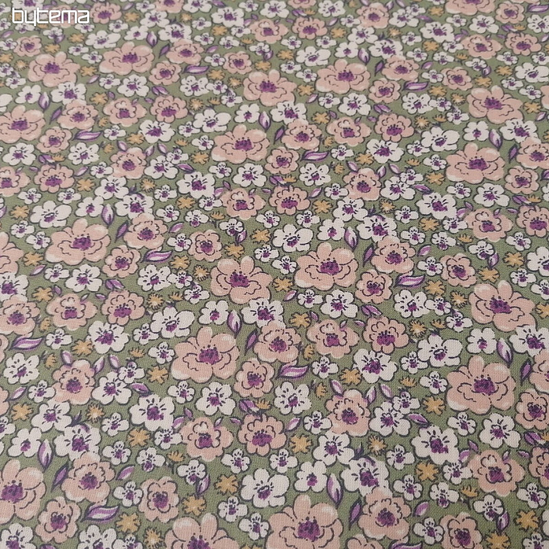 Tissu coton KALMIA vert