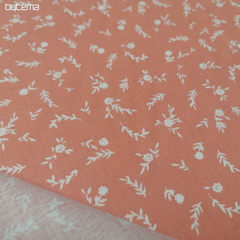 Tissu coton FLEURS DE SAUMON