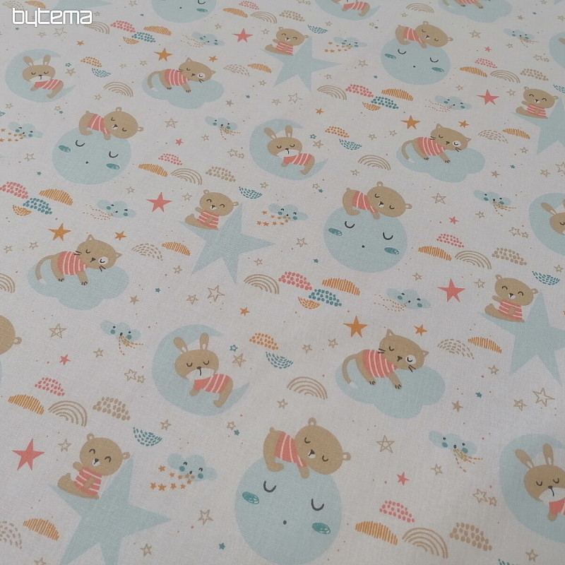 Tissu en coton Animaux endormis