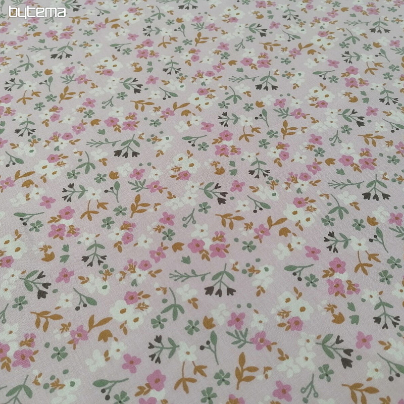 Tissu coton Zalia fleurs rose