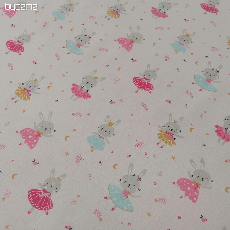 Tissu coton Lapin Fée