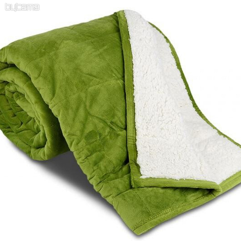 Couverture microfibre EXTRA DOUCE MOUTON point kaki