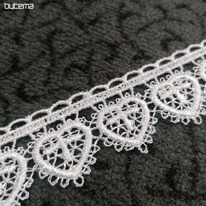 Dentelle 5191/01 - 3 cm coeur blanc