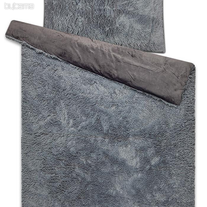 Literie microflanelle LONGINESS à poils longs - anthracite