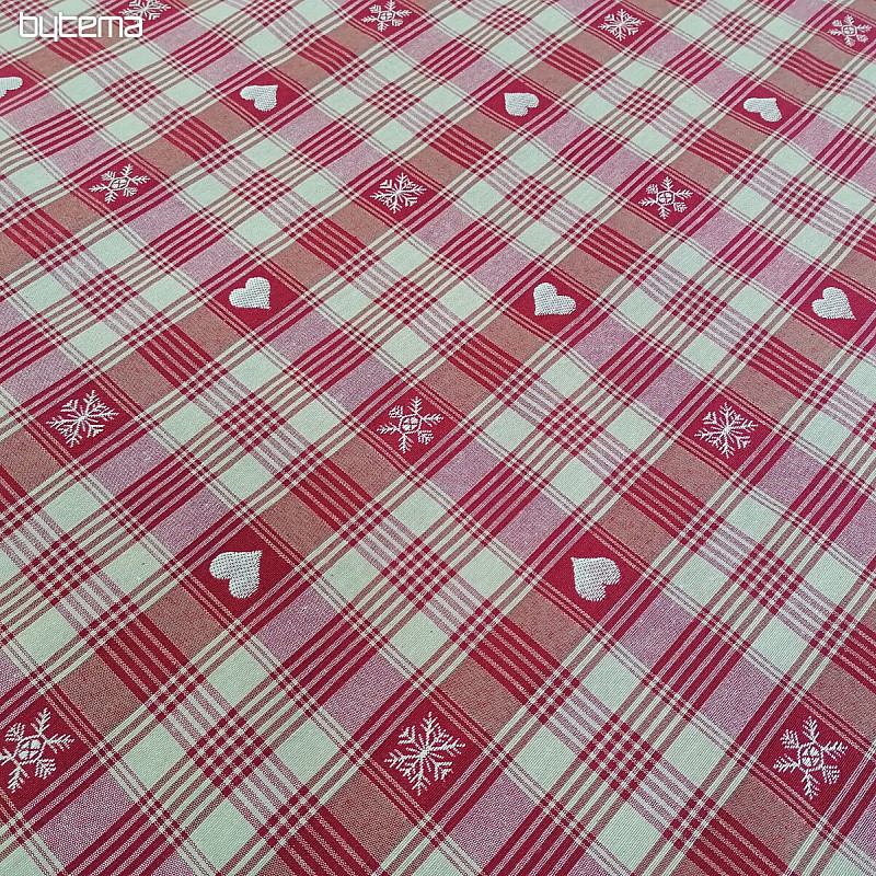 Tissu de décoration de Noël DUSTIN coeurs