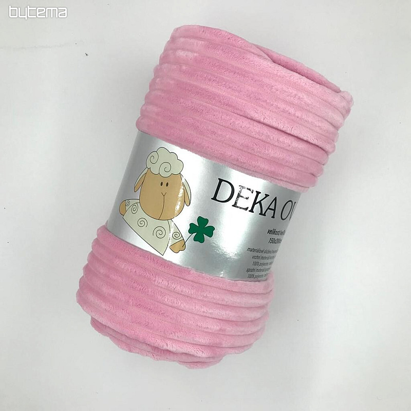 couverture microfibre EXTRA SOFT SHEEP velours côtelé - rose