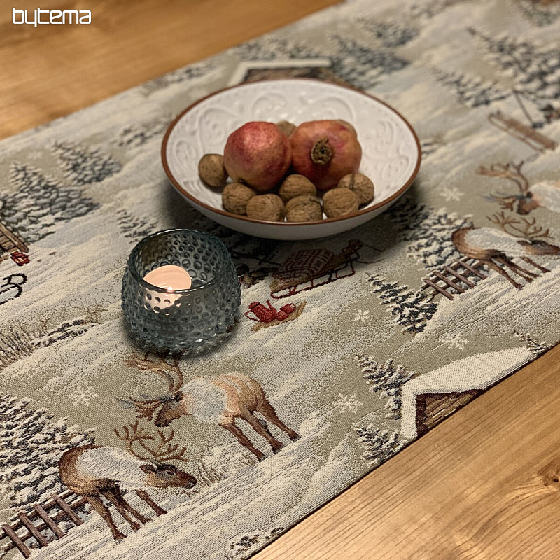 Nappe tapisserie, écharpe PAYSAGE D&#39;HIVER TOUT