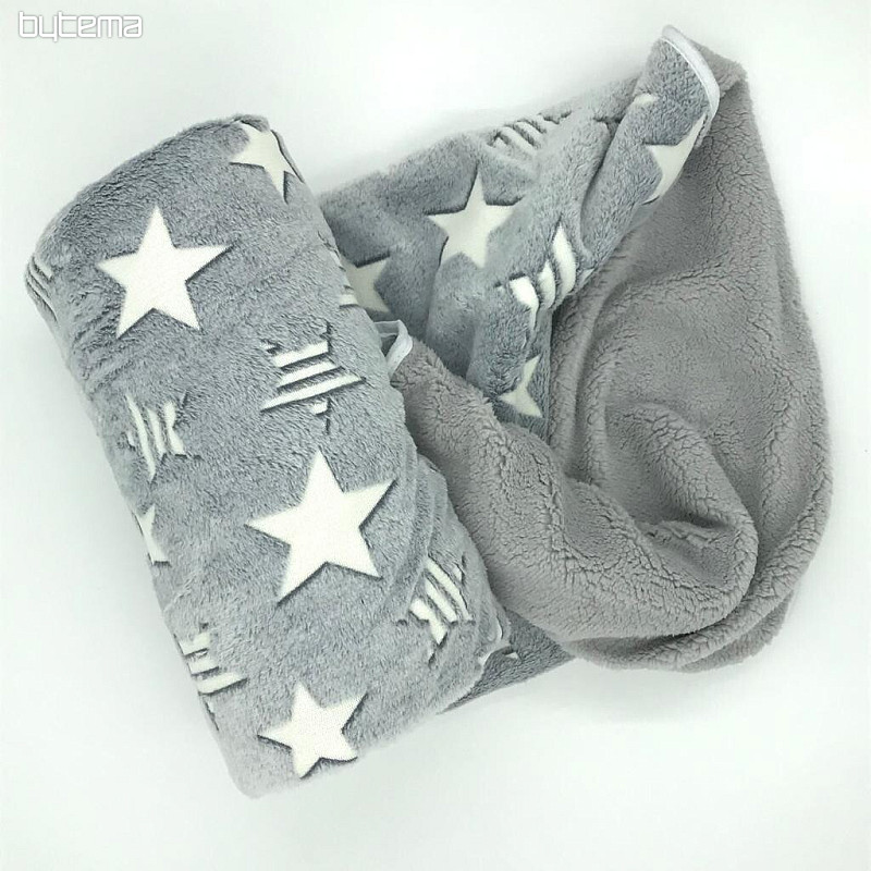 Couverture enfant SHINY gris avec agneau