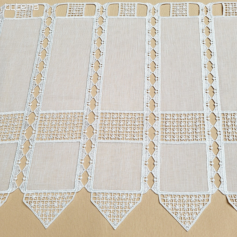 Rideau luxueux brodé GERSTER sur vitrail 11756/030/0010 crème