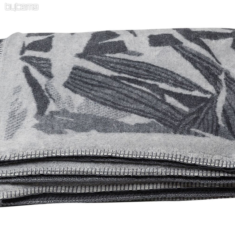 Couverture en coton BAMBOO feuilles grises 2218/90