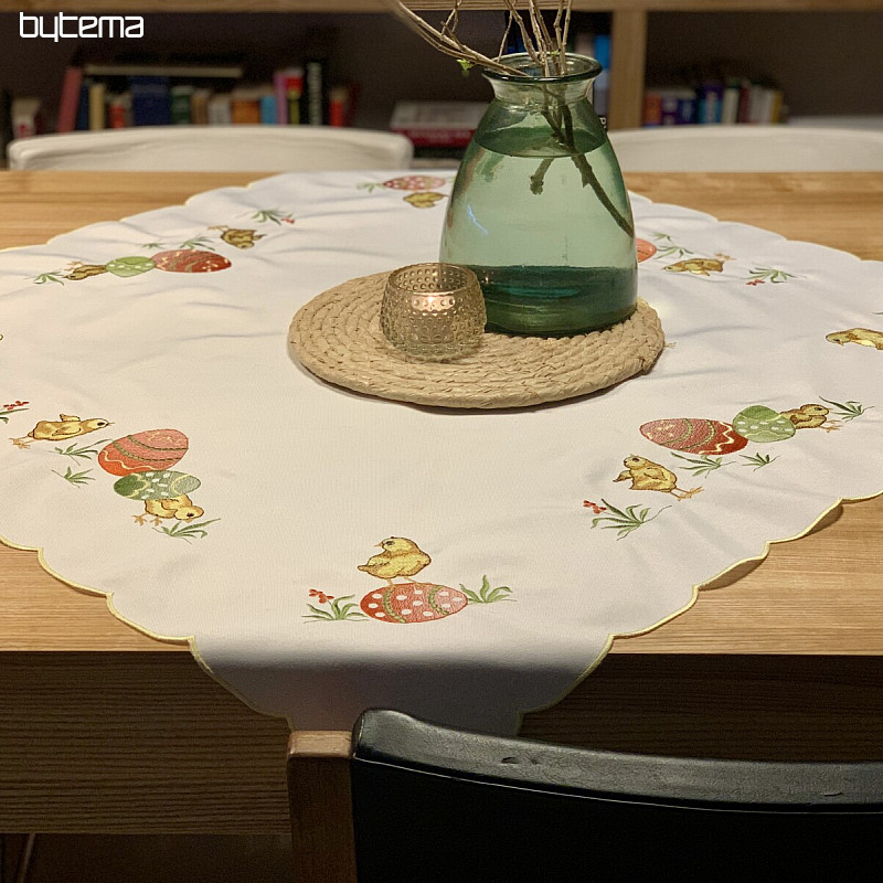 Nappes et foulards brodés POULET jaune
