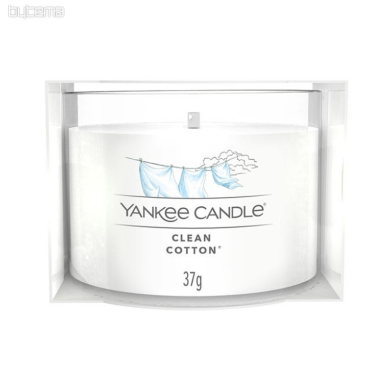 bougie YANKEE CANDLE parfum CLEAN COTTON IN GLASS 37g