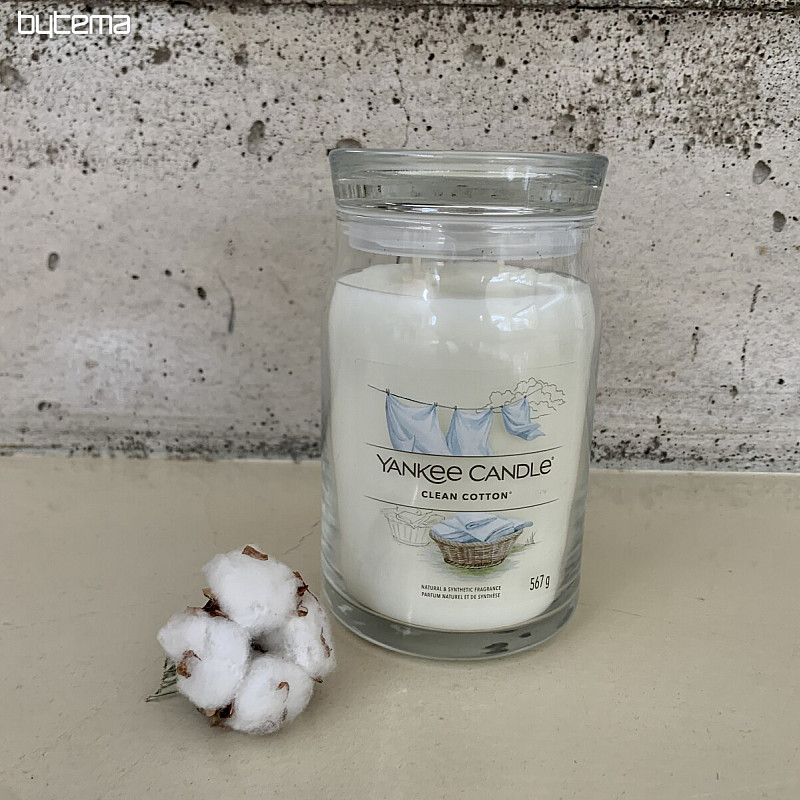 bougie YANKEE CANDLE parfum CLEAN COTON VERRE GRAND 2 MECHES