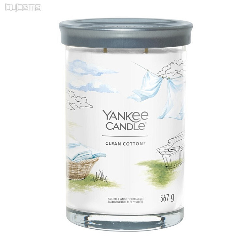 bougie YANKEE CANDLE parfum CLEAN COTTON TUMBER LARGE 2 MECHES