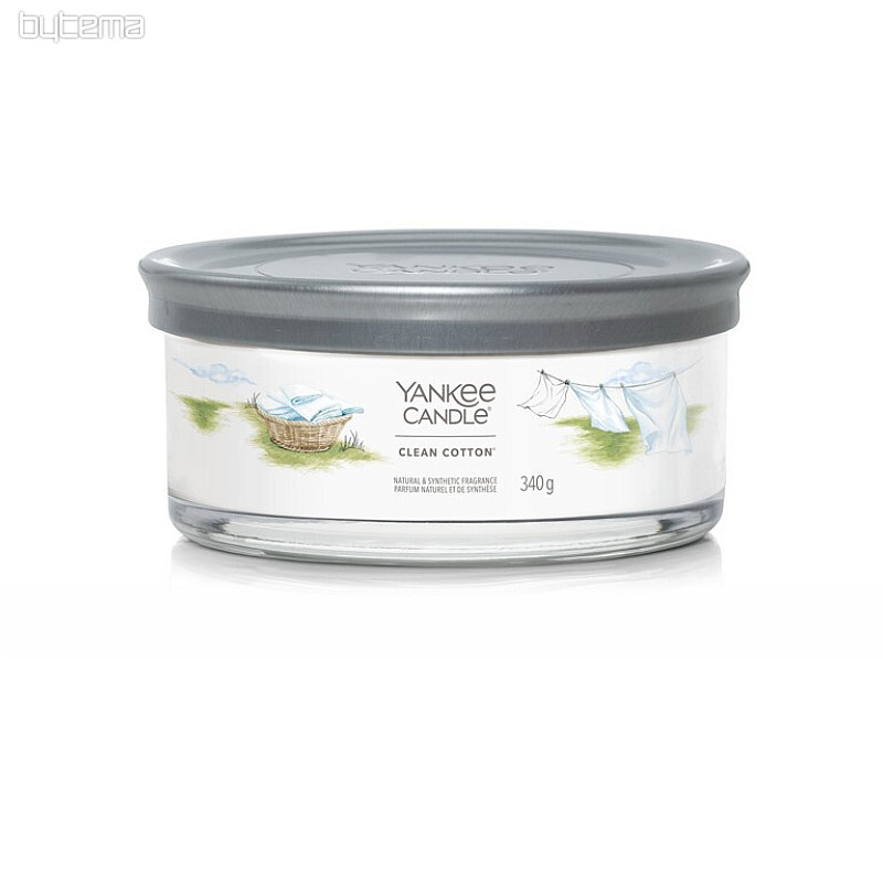bougie YANKEE CANDLE parfum CLEAN COTTON TUMBER MEDIUM 5 MECHES