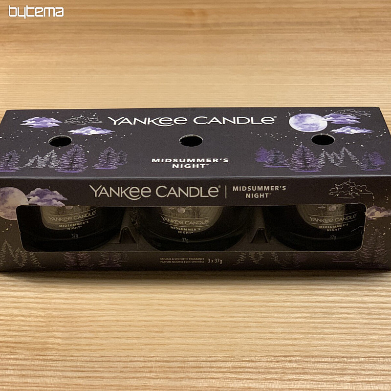 bougie YANKEE CANDLE parfum MIDSUMMER&#39;S NIGHT SET 3 pièces