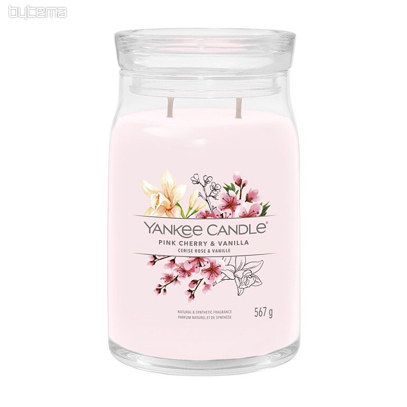 bougie YANKEE CANDLE parfum ROSE CERISE &amp; VANILLE GRAND VERRE 2 mèches