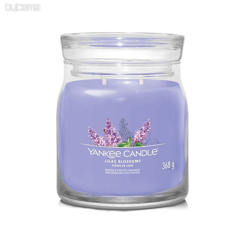 bougie YANKEE CANDLE parfum LILAC BLOSSOMS GLASS MEDIUM 2 mèches