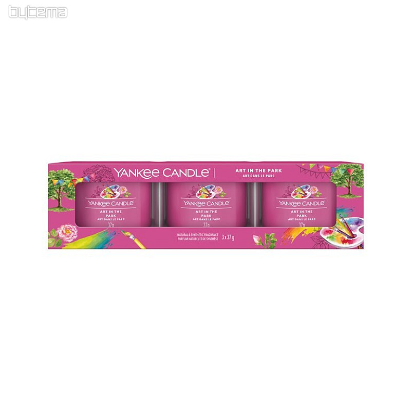 bougie YANKEE CANDLE parfum ART IN THE PARK SET de 3 pièces
