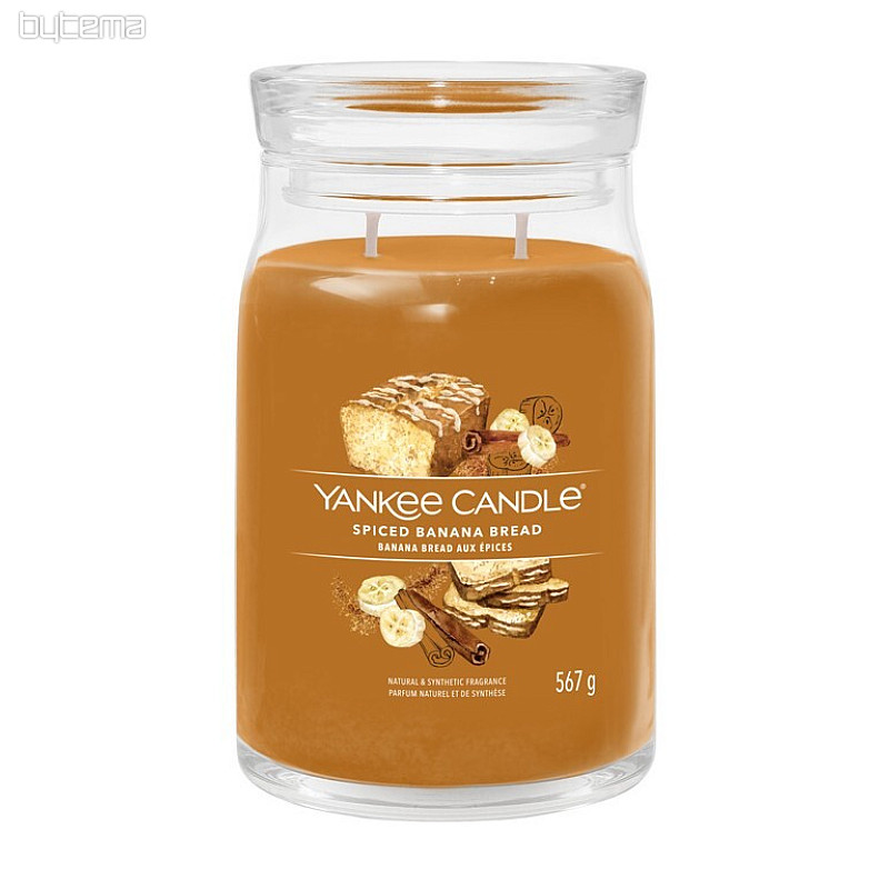 bougie YANKEE CANDLE parfum SPICED BANANA BREAD GRAND VERRE 2 mèches