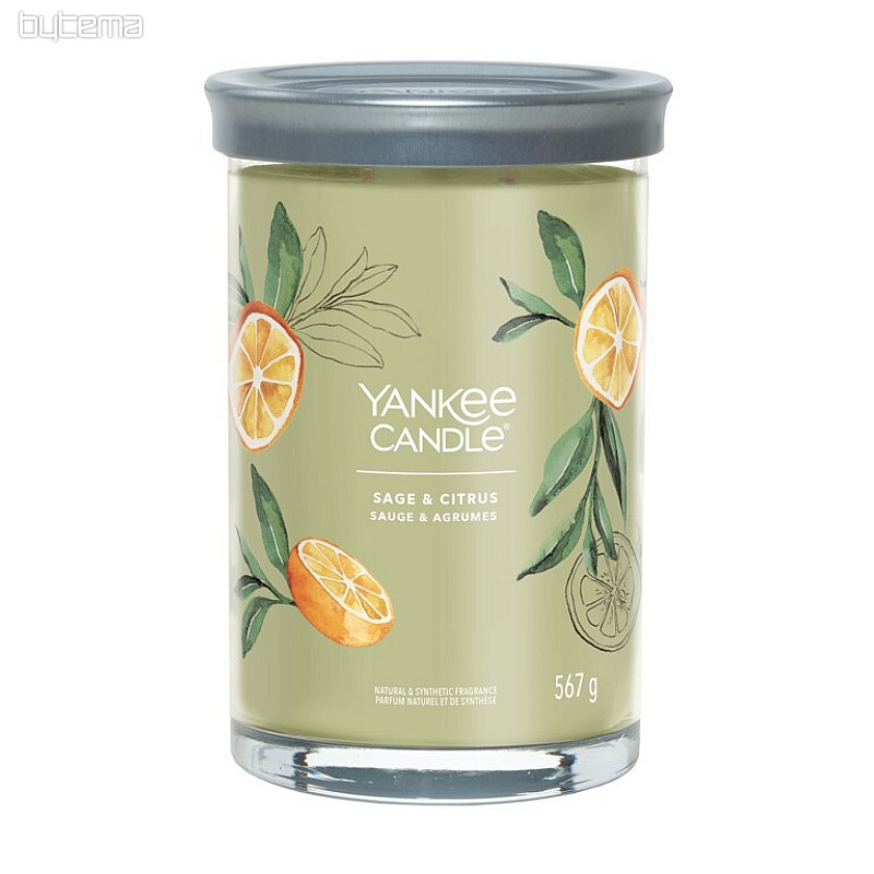 bougie YANKEE CANDLE parfum SAUGE et CITRUS TUMBER LARGE 2 mèches