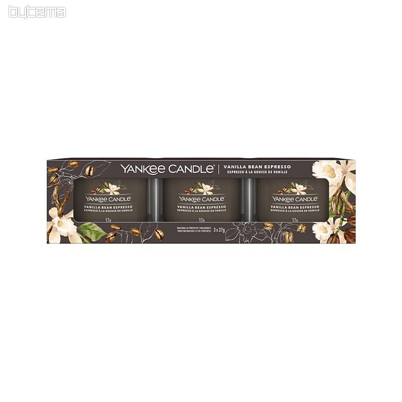 bougie YANKEE CANDLE parfum VANILLA GEAN ESPRESSO SET de 3 pièces