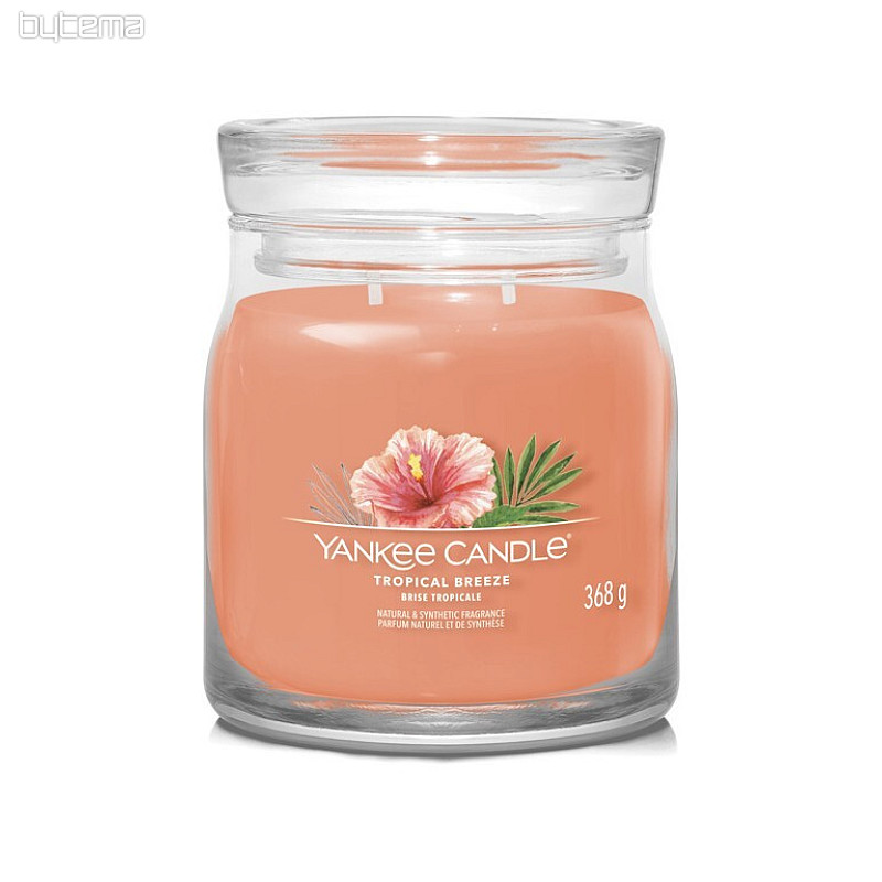bougie YANKEE CANDLE parfum TROPICAL BREEZE GLASS MEDIUM 2 mèches
