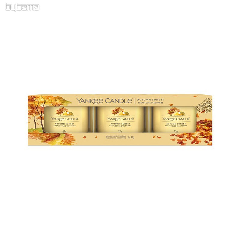 bougie YANKEE CANDLE parfum AUTUMN SUNSET SET de 3 pièces