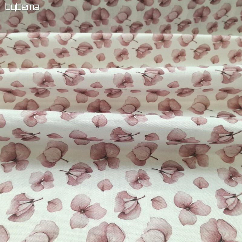 Tissu décoratif MONTANA VIEUX FLEURS ROSE