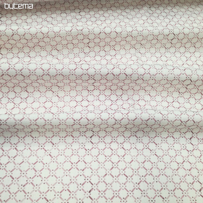 Tissu déco Montana treillis vieux rose