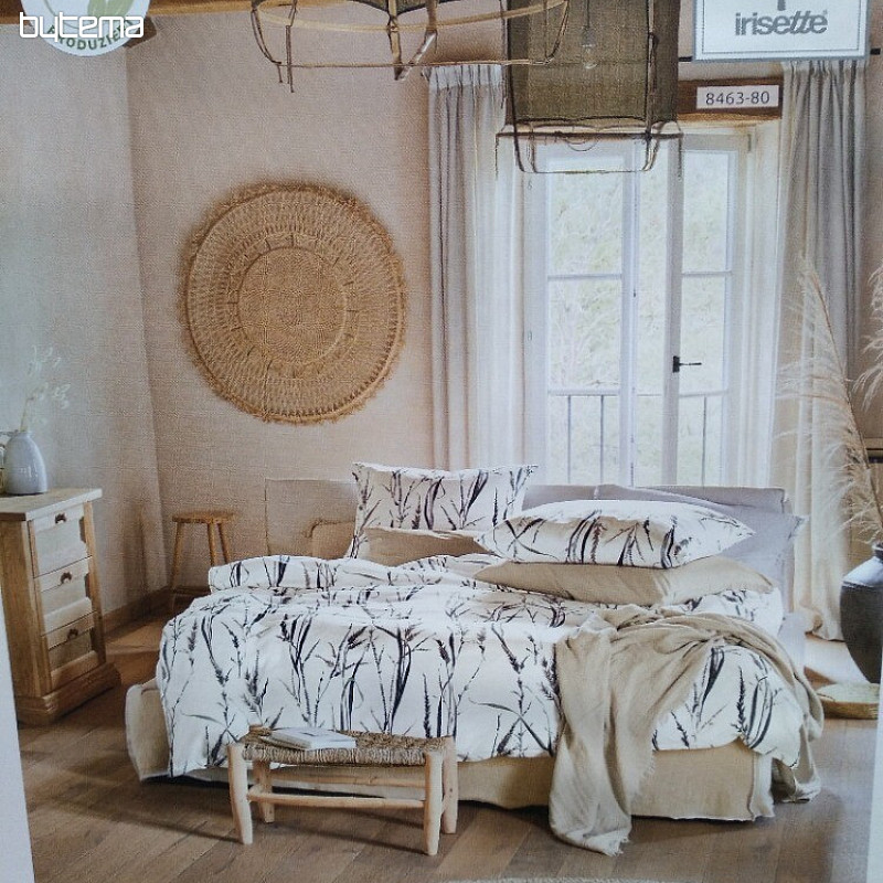Literie de luxe en satin IRISETTE CIEL 8463-80 NATUR ROSALIE