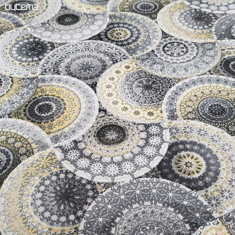 Tissu déco MANDALA gris